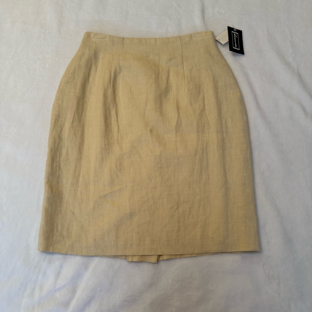 Cream Knee-Length Pencil Skirt for Work